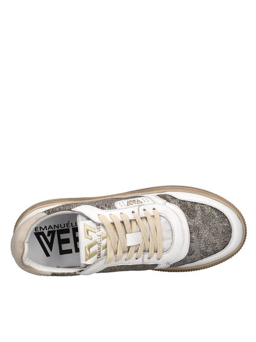 Sneakers in pelle e tessuto EMANUELLE VEE | 441P-103-12-P003ZBIANCO-ORO